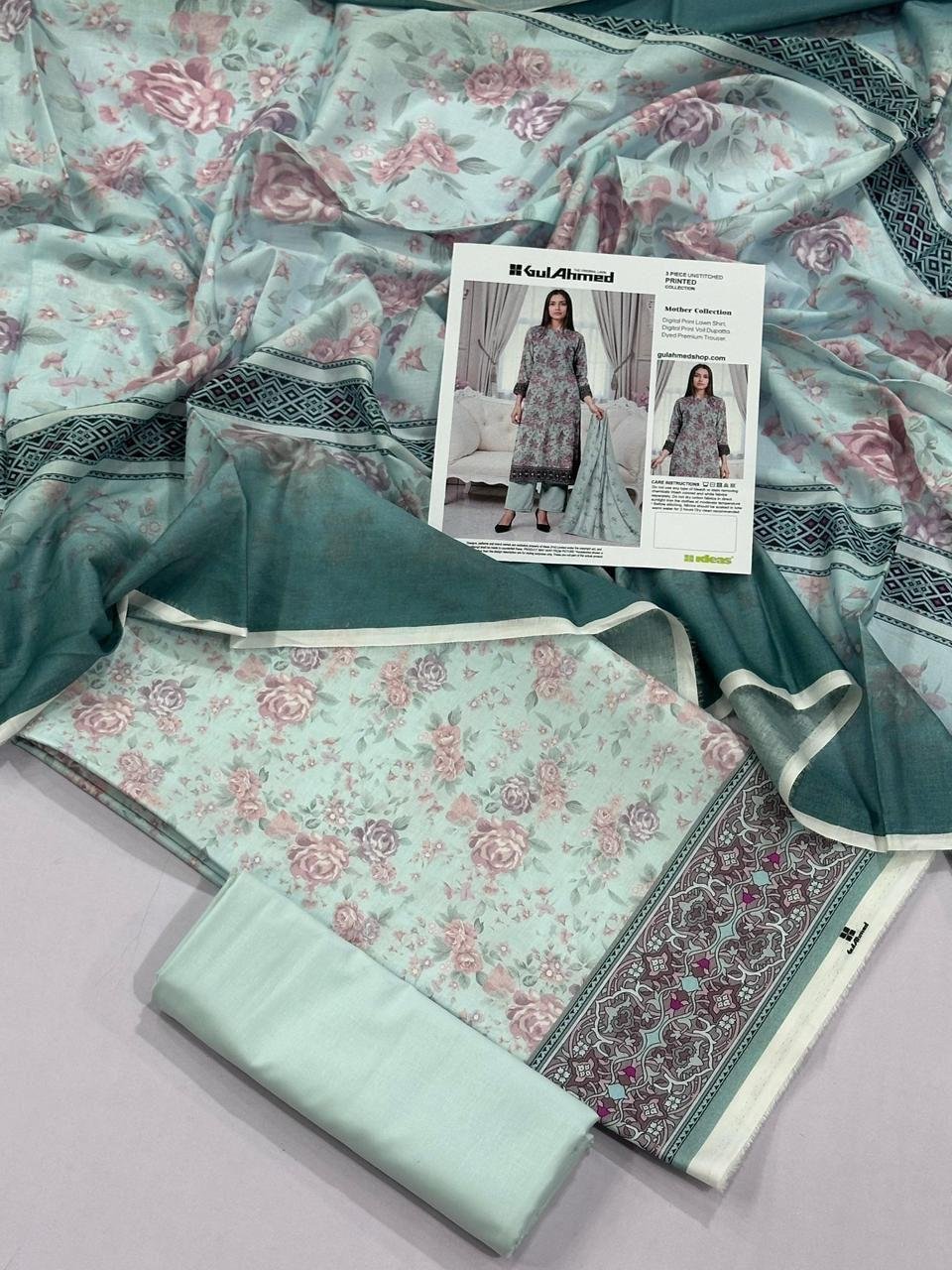 Gul Ahmed Lawn Unstitched 3 Piece Suit | Colour-Grey Goose Gul Ahmed Lawn Unstitched 3 Piece Suit | Colour-Grey Goose