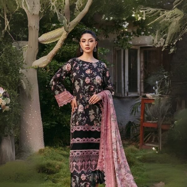 women wear Zainab Chottani Lawn 3 Piece Suit | Colour-Timber Green