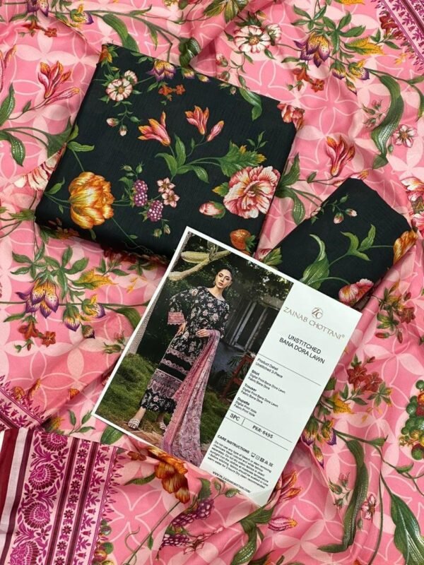 Zainab Chottani Lawn Unstitched 3 Piece Suit | Colour-Timber Green