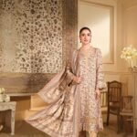 women wear Bint e Naz Lawn 3 Piece Suit | Colour-Very Light Brown Suit