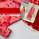 Limelight Summer Unstitched Lawn 3 Piece Suit | Colour- Pinkish Red