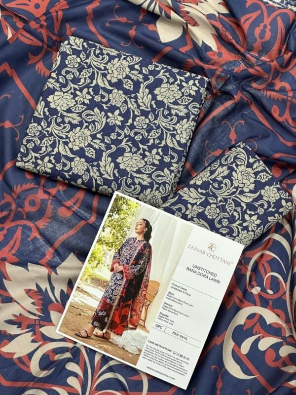 Zainab Chottani Lawn Unstitched 3 Piece Suit | Colour- Bight Grey