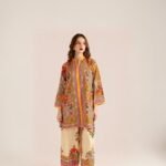 women wear Bint e Naz Lawn 2 Piece Suit | Colour-Orange