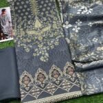 Zeen Lawn Unstitched 3 Piece Suit | Colour-Carbon Grey