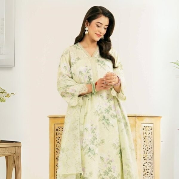 women wear Limelight Summer Lawn 3 Piece Suit | Colour- Mustard Yellow