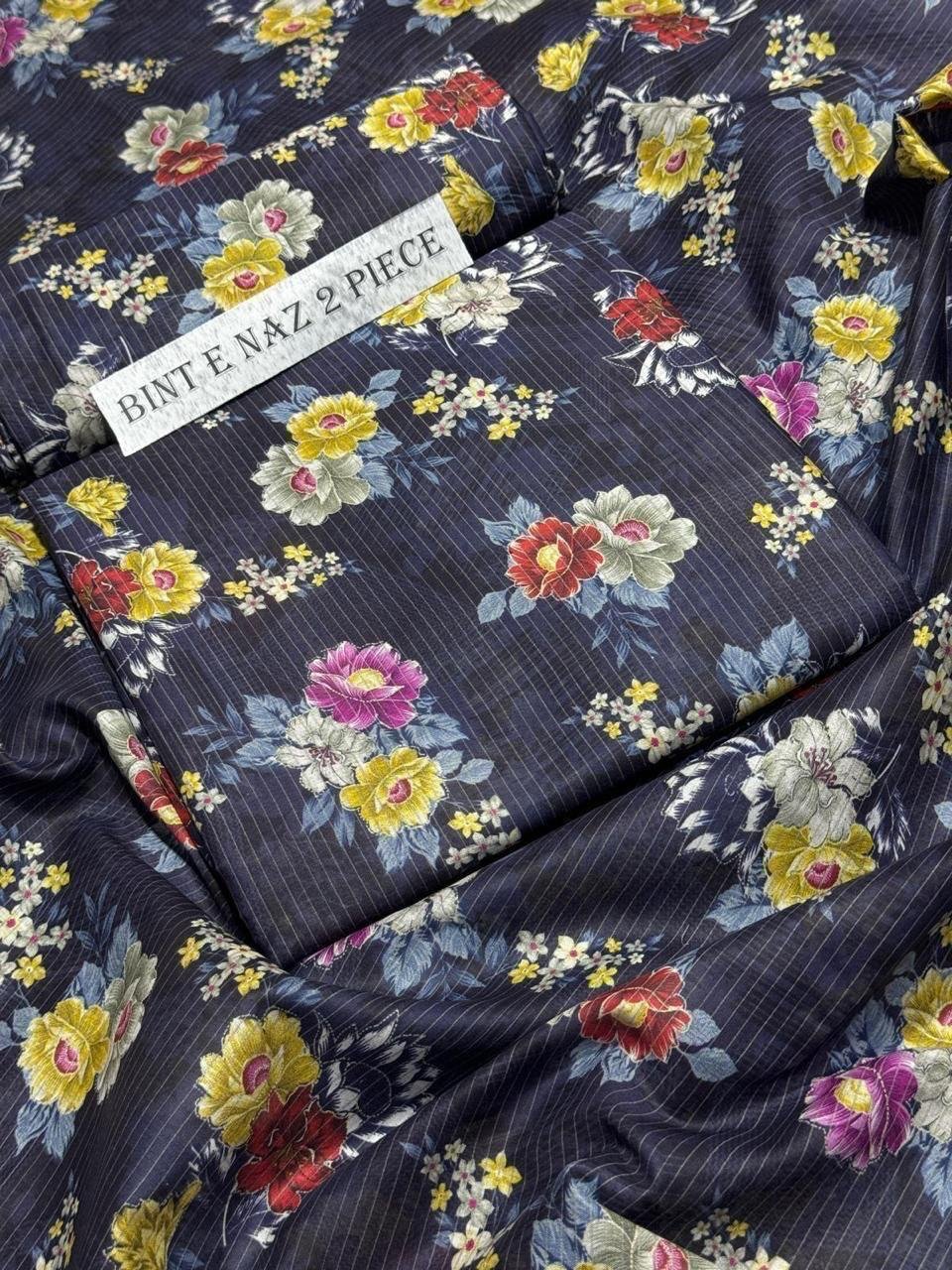 Bint e Naz Lawn Unstitched 2 Piece Suit | Colour-Bright Grey Bint e Naz Lawn Unstitched 2 Piece Suit | Colour-Bright Grey