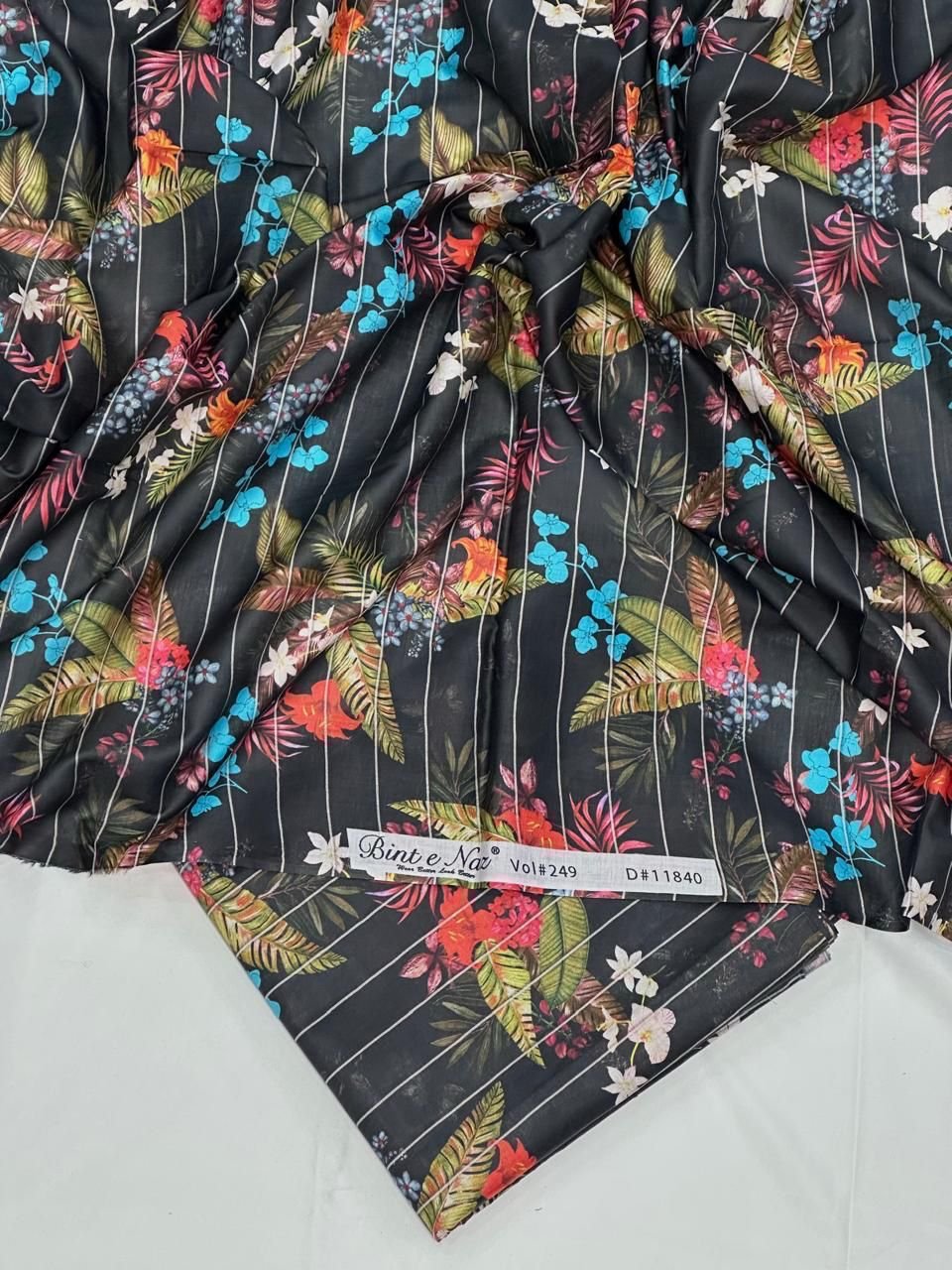 Bint e Naz Lawn Unstitched 2 Piece Suit | Colour-Charcoal Grey Bint e Naz Lawn Unstitched 2 Piece Suit | Colour-Charcoal Grey