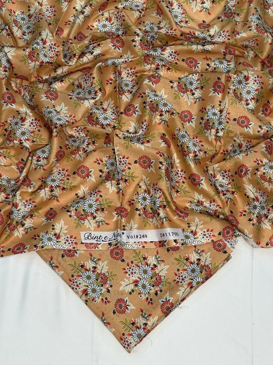 Bint e Naz Lawn Unstitched 2 Piece Suit | Colour-Dark Sand Bint e Naz Lawn Unstitched 2 Piece Suit | Colour-Dark Sand