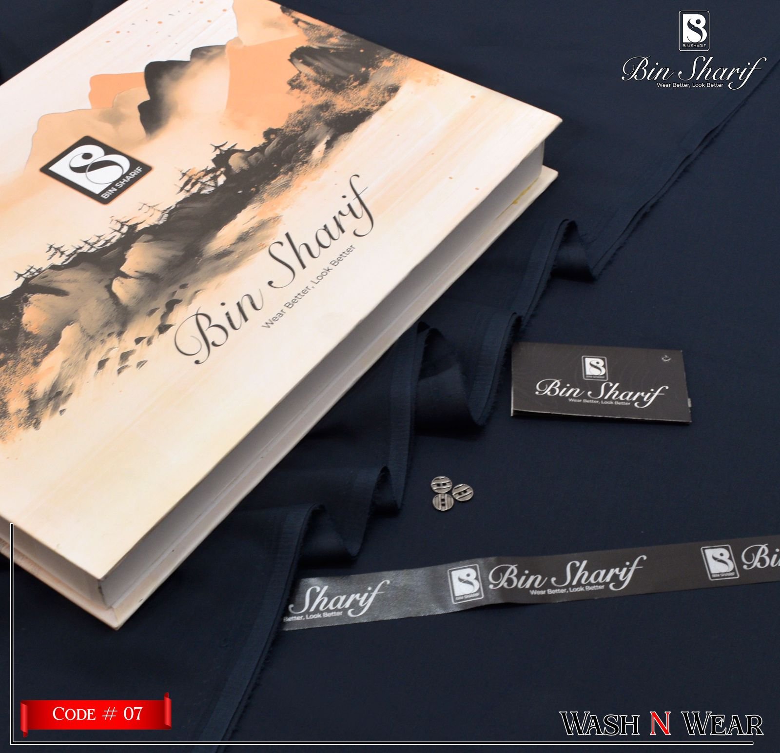 Bin Shareef Mens Unstitched Suits | Colour- Dark Slate Grey Bin Shareef Mens Unstitched Suits | Colour- Dark Slate Grey