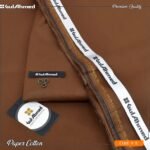 Gul Ahmed Mens Unstitched Paper Cotton Suit in Deep Coffee