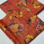 Bint e Naz Lawn Unstitched 2 Piece Suit | Colour-Dull Red