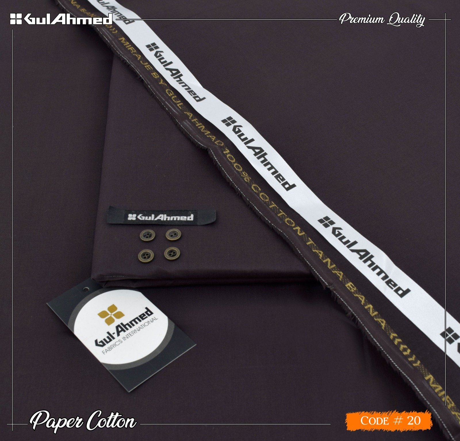 Gul Ahmed Mens Unstitched Paper Cotton Suit | Colour - Dune Gul Ahmed Mens Unstitched Paper Cotton Suit in Dune