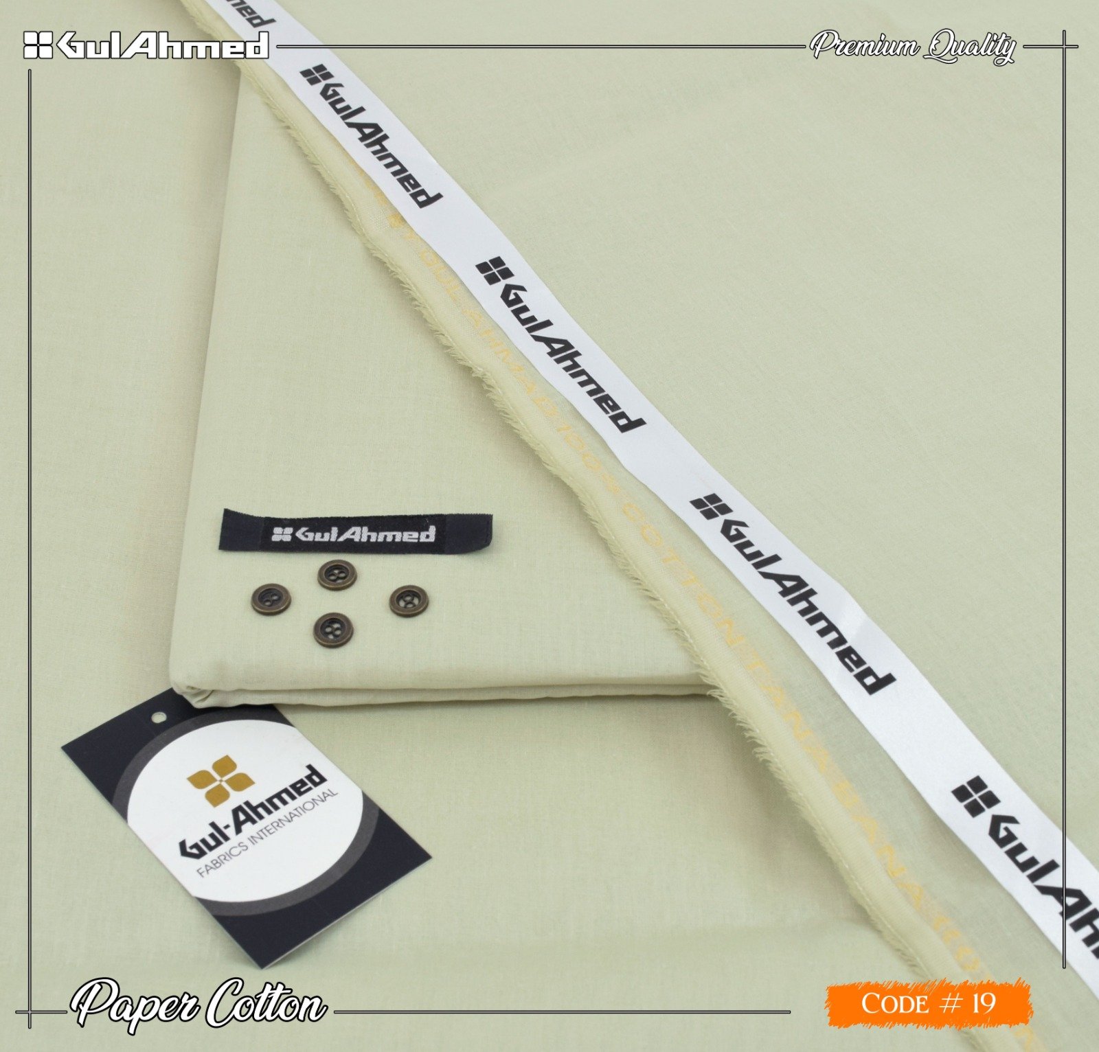 Gul Ahmed Mens Unstitched Paper Cotton Suit in Foggy Grey