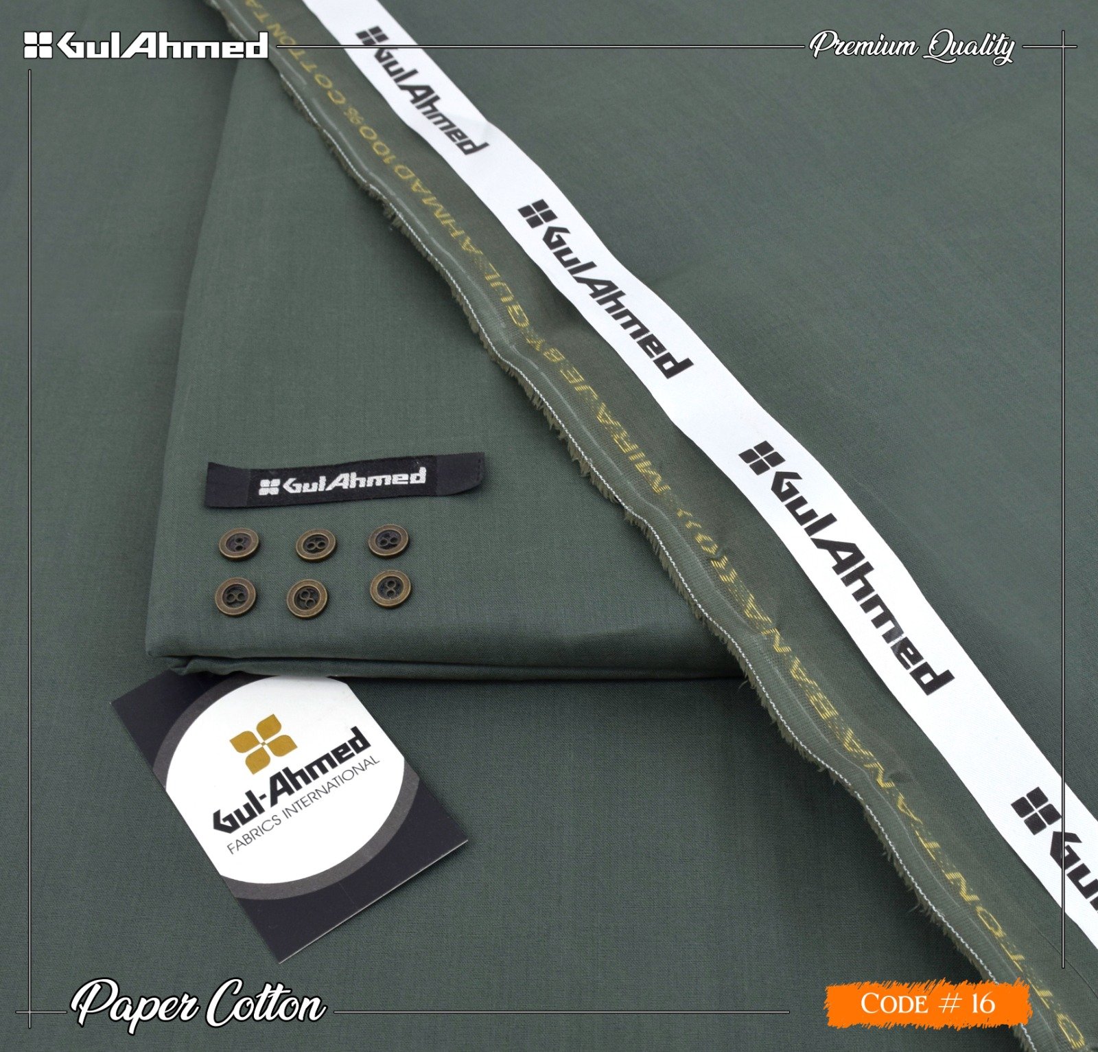 Gul Ahmed Mens Unstitched Paper Cotton Suit in Mid Grey