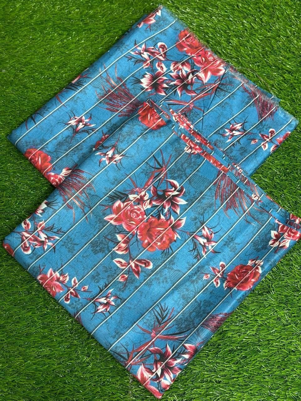 Bint e Naz Lawn Unstitched 2 Piece Suit | Colour-Nice Blue