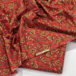 Bint e Naz Lawn Unstitched 2 Piece Suit | Colour-Pale Red