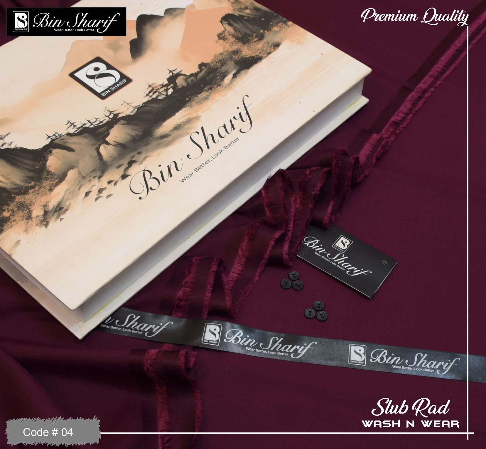 Bin Shareef Mens Unstitched Suits | Colour- Pinkish Red Bin Shareef Mens Unstitched Suits | Colour- Pinkish Red