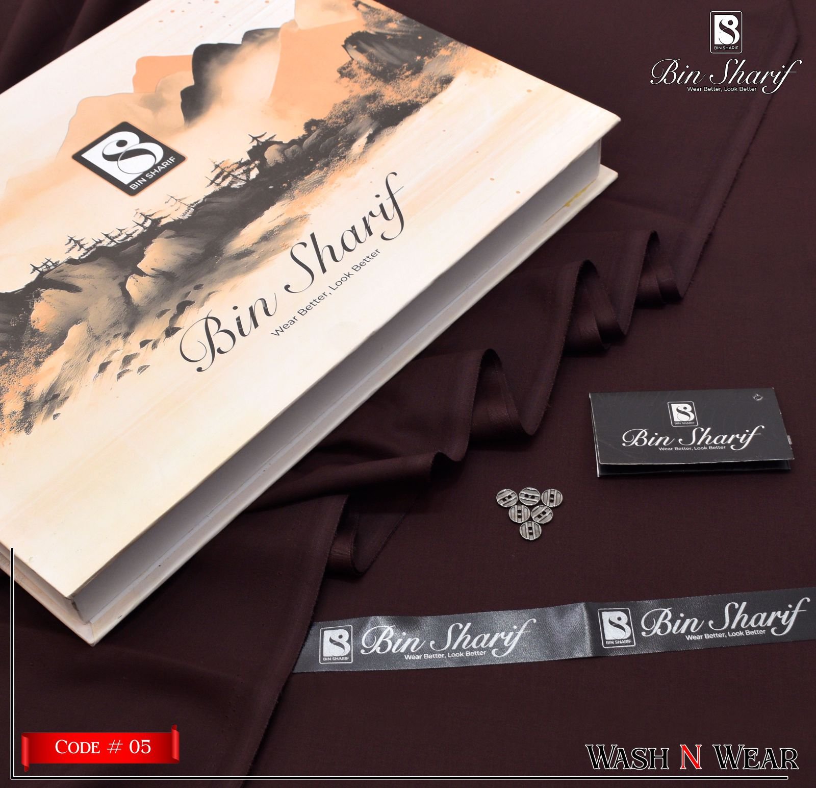 Bin Shareef Mens Unstitched Suits | Colour- Pinkish Red Bin Shareef Mens Unstitched Suits | Colour- Pinkish Red