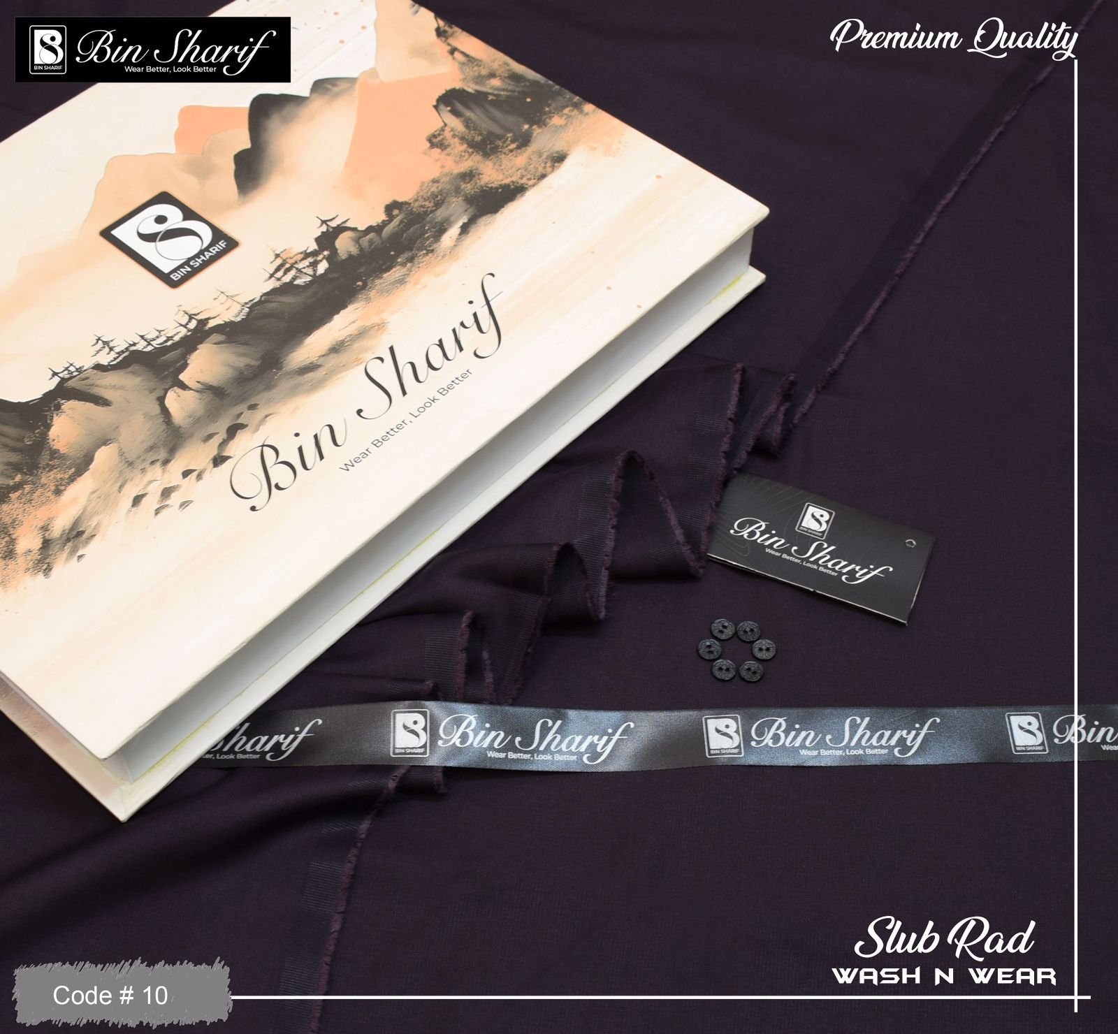 Bin Shareef Mens Unstitched Suits | Colour- Purple