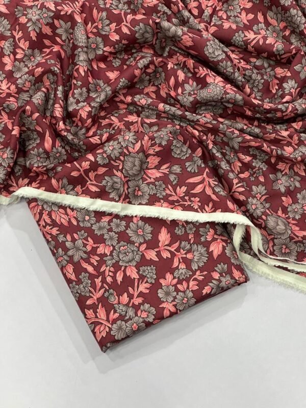 2-Piece Unstitched Printed Lawn Suit | Colour-Red