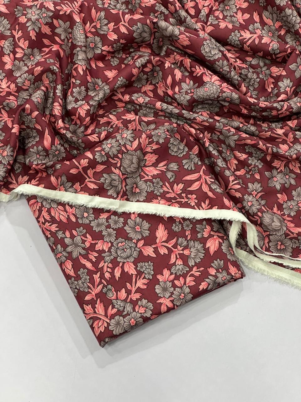 2-Piece Unstitched Printed Lawn Suit | Colour-Red 2-Piece Unstitched Printed Lawn Suit | Colour-Red