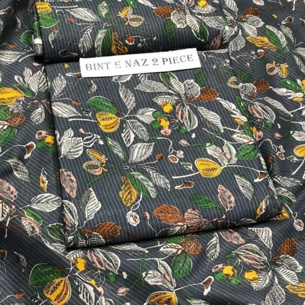 Bint e Naz Lawn Unstitched 2 Piece Suit | Colour-Slate Grey