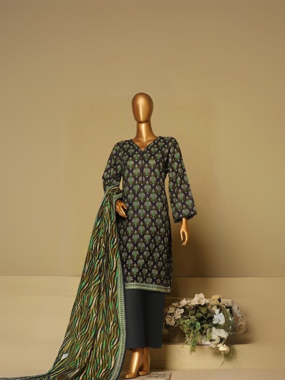 Women wear Bin Saeed Lawn 3 Piece Suit | Colour-Nile Blue Women wear Bin Saeed Lawn 3 Piece Suit | Colour-Nile Blue