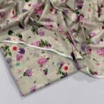 2-Piece Unstitched Printed Lawn Suit | Colour-Vanilla