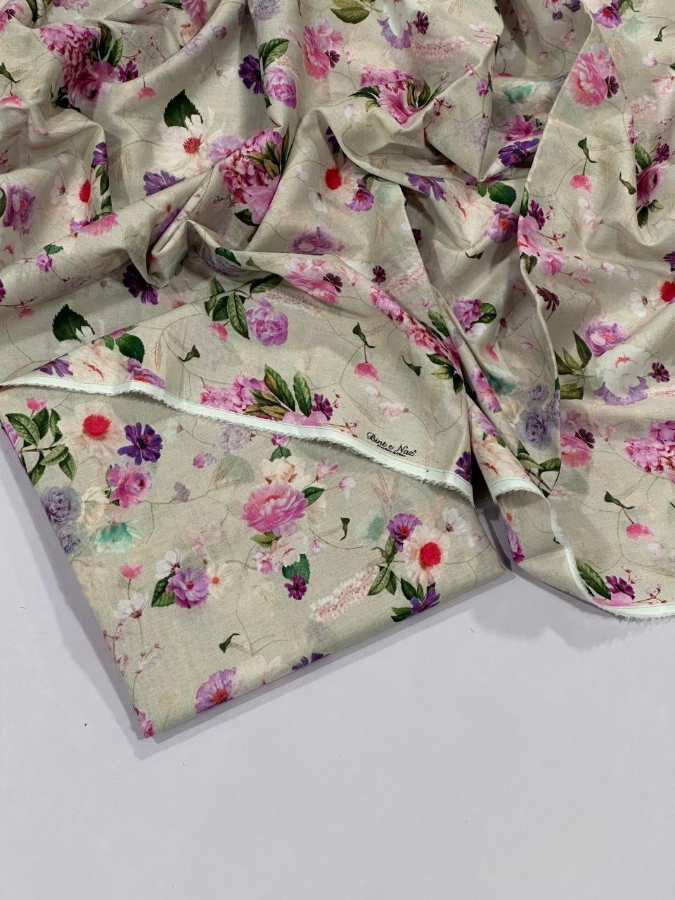 2-Piece Unstitched Printed Lawn Suit | Colour-Vanilla 2-Piece Unstitched Printed Lawn Suit | Colour-Vanilla