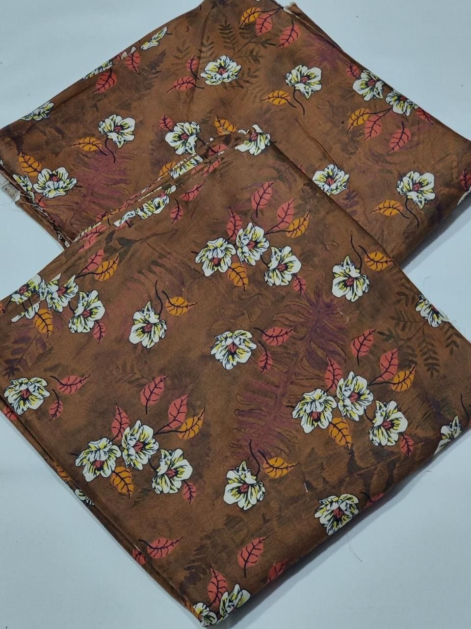 Bint e Naz Lawn Unstitched 2 Piece Suit | Colour-Woody Brown