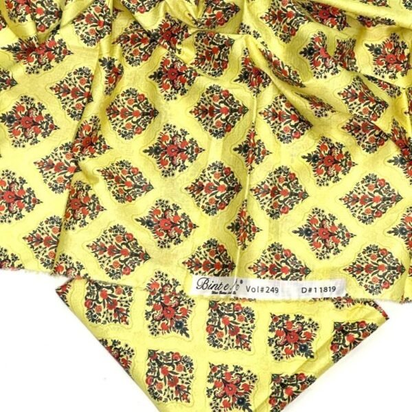 Bint e Naz Lawn Unstitched 2 Piece Suit | Colour-Yellowish Tan