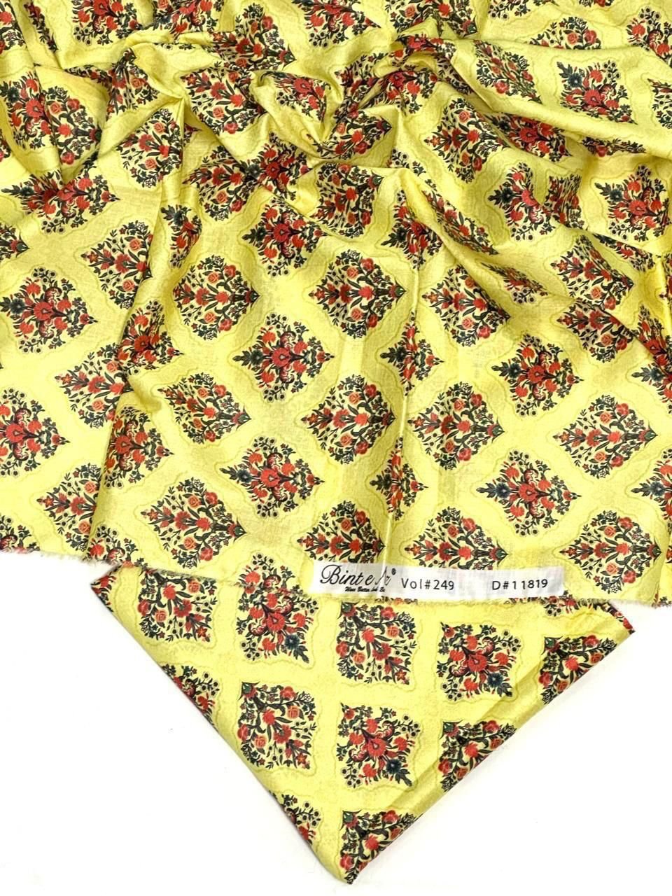 Bint e Naz Lawn Unstitched 2 Piece Suit | Colour-Yellowish Tan Bint e Naz Lawn Unstitched 2 Piece Suit | Colour-Yellowish Tan