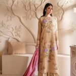 women wear Sapphire Signature 3 Piece Digital Print Lawn | Colour-Brown