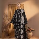 Women wear Baroque Print Lawn 3 Piece Suit | Colour-Black