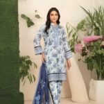 Women wear Iznik Lawn 3 Piece Suit | Colour-Ash Grey