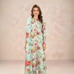 women wear Jazmin Lawn 3 Piece Suit | Colour-Greenish Grey