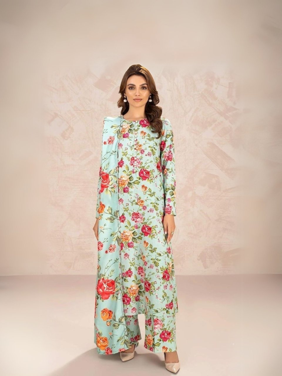 women wear Jazmin Lawn 3 Piece Suit | Colour-Greenish Grey women wear Jazmin Lawn 3 Piece Suit | Colour-Greenish Grey