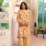 women wear Iznik Lawn 3 Piece Suit | Colour-Orange