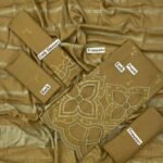 Bint-e-Naz Embroidered Unstitched 3 Piece Suit in Dull Brown