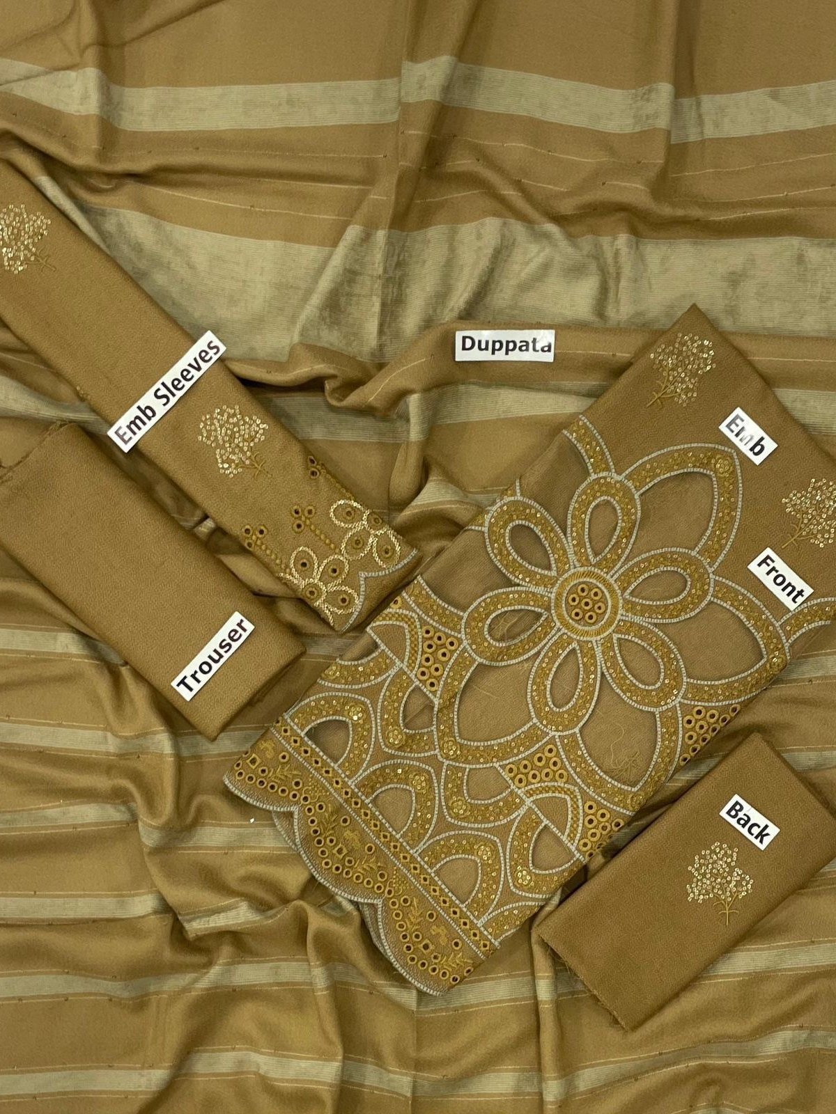 Bint-e-Naz Embroidered Unstitched 3 Piece Suit in Oak Brown Bint-e-Naz Embroidered Unstitched 3 Piece Suit in Oak Brown