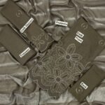 Bint-e-Naz Embroidered Unstitched 3 Piece Suit in Grey Brown
