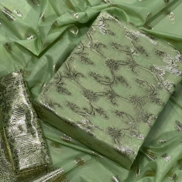 Bint-e-Naz Lawn Unstitched 2 Piece Suit in Grey Green