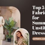 Infographic listing the top 5 fabrics ideal for summer unstitched dresses, from zarifabric.com