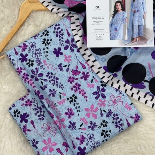 Baroque Khaddar Unstitched 3 Piece Suit in Rock Blue