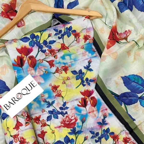 Baroque Khaddar Unstitched 3 Piece Suit in Light Grey