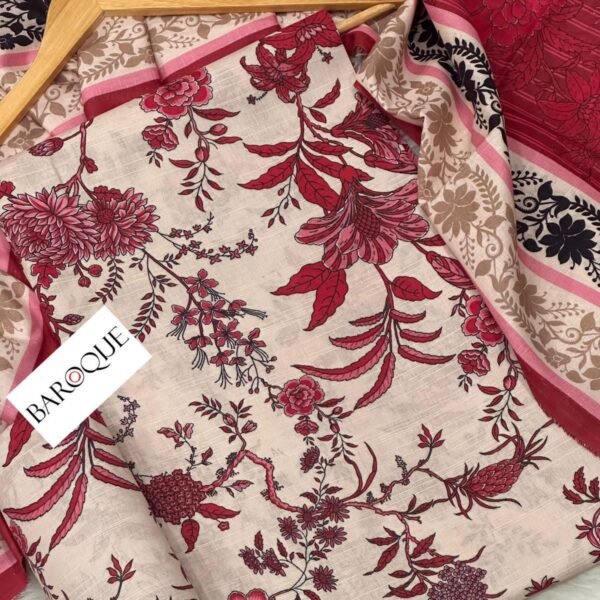 Baroque Khaddar Unstitched 3 Piece Suit in Oyster Pink