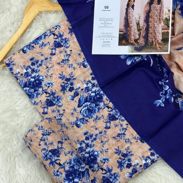 Baroque Khaddar Unstitched 3 Piece Suit in Pinkish Tan