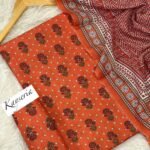 Kayseria Khaddar Unstitched 3 Piece Suit in Pale Red