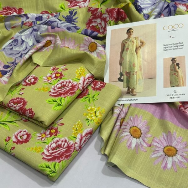 Zara Shahjahan Khaddar Unstitched 3 Piece Suit in Brown Smoke