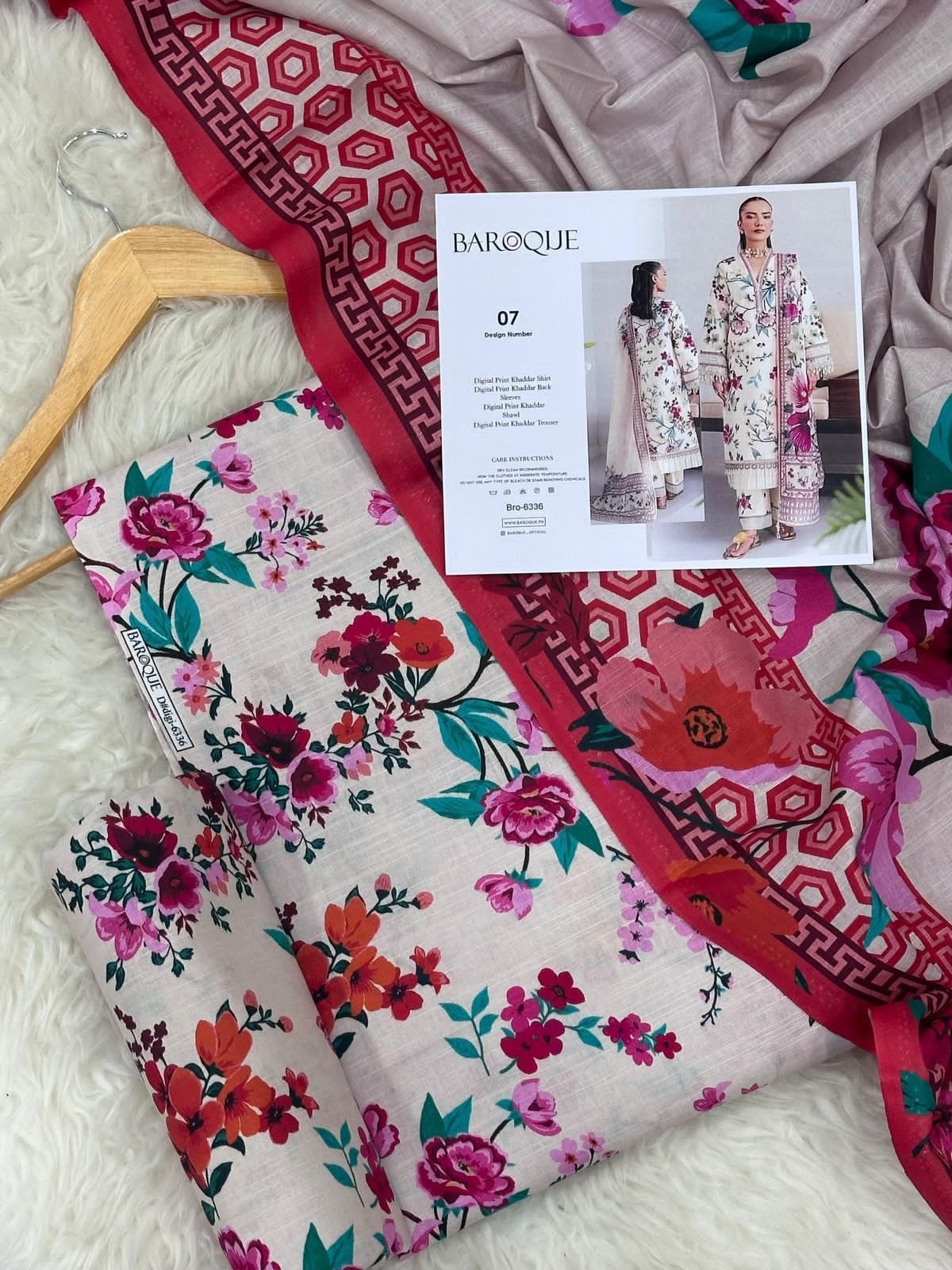 Baroque Khaddar Unstitched 3 Piece Suit in Quill Grey